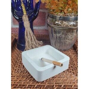 Square Cement Ashtray,  Outdoor Ashtray, Handcrafted Ashtray